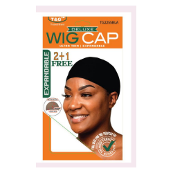 T&G Wig Cap Black (2+1)