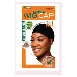 T&G Wig Cap Wide Band Black Castor Oil Treated (2+1)