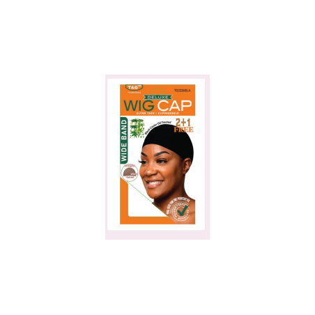 T&G Wig Cap Wide Band Black Castor Oil Treated (2+1)